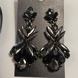 Beautiful black stone statement earrings